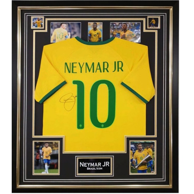 Neymar Jr Hand Signed Brazilian National Team Jersey [Framed]