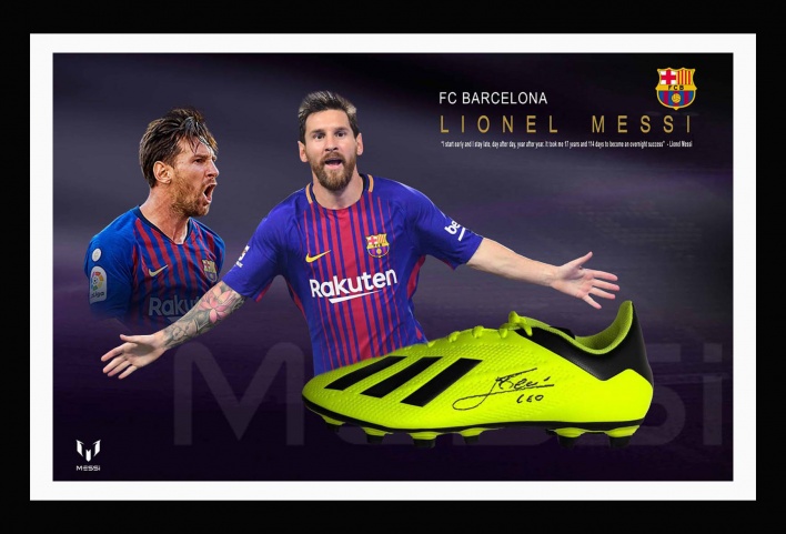 Lionel Messi Hand Signed Shoe [3D Display Box]