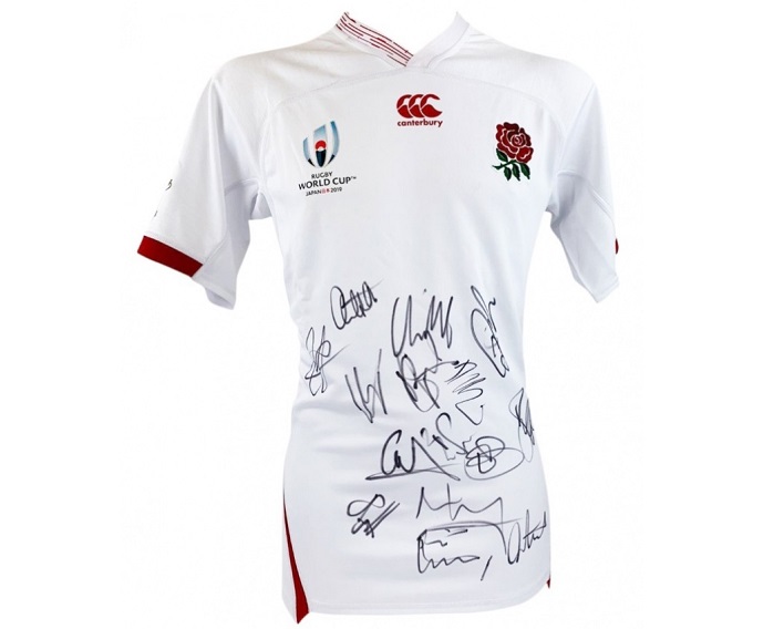 2019 Rugby World Cup England National Team Hand-drawn autographed