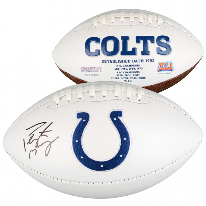 Peyton Manning Indianapolis Colts Signed Football with display case