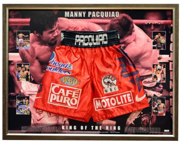 Manny Pacquiao Signed trunks [Framed]