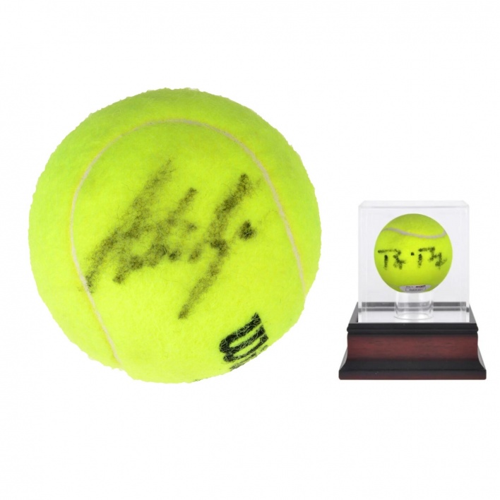 Andre Agassi autographed tennis ball [with display case]