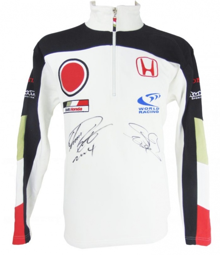 Jenson Button & Takuma Sato Signe Honda F1 Official Jumper [Framed]