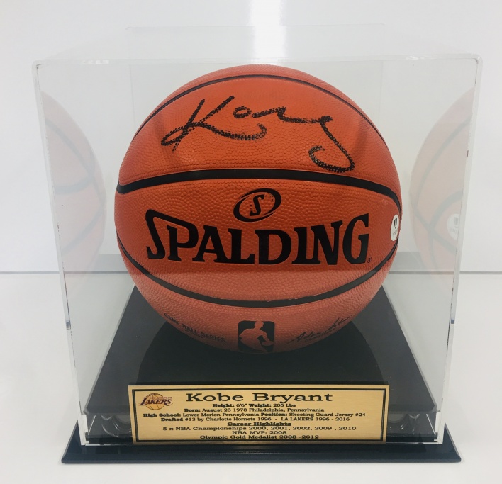 Kobe Bryant Signed ball with display case