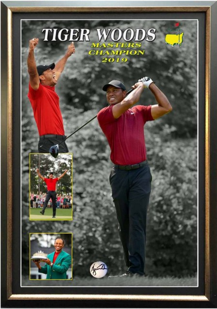Tiger Woods autographed golf ball [3D Frame]