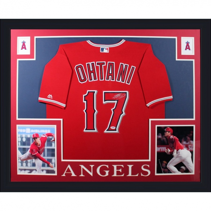 Shohei Ohtani LA Angels Signed Red Jersey [Framed]