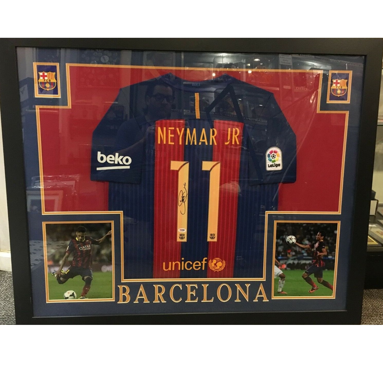 Neymar Jr Hand Signed FC Barcelona Jersey [Framed]