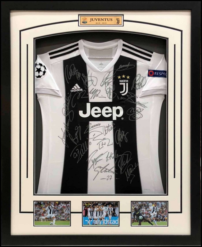 Juventus Team Autographed 2018/19 Jersey [Framed]
